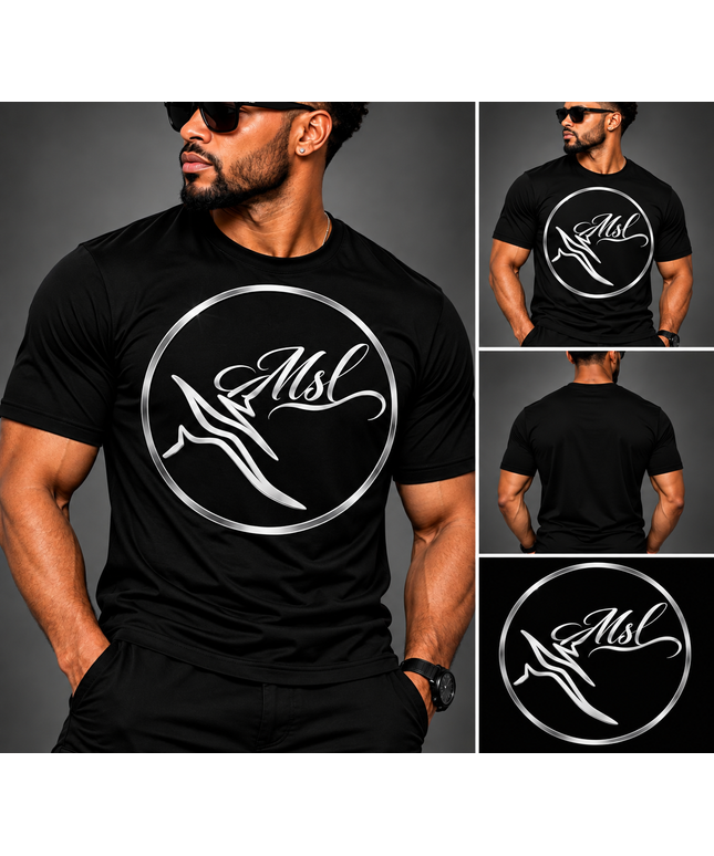 MSL Silver-Color Signature Graphic T-Shirt