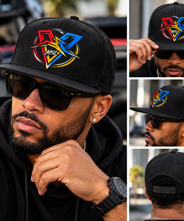 MSL Color Strike Snapback Hat - all views