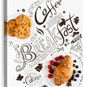 Breakfast Typography Pastries Wall Art