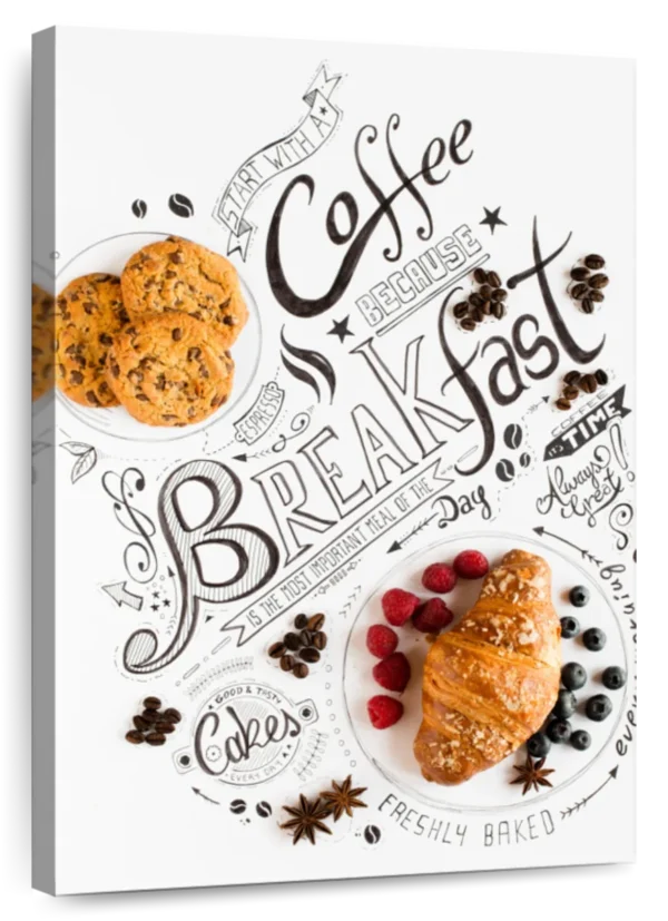 Breakfast Typography Pastries Wall Art
